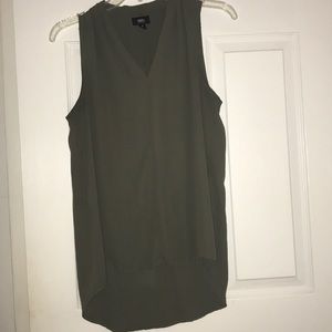 Short Sleeve Olive Green Blouse